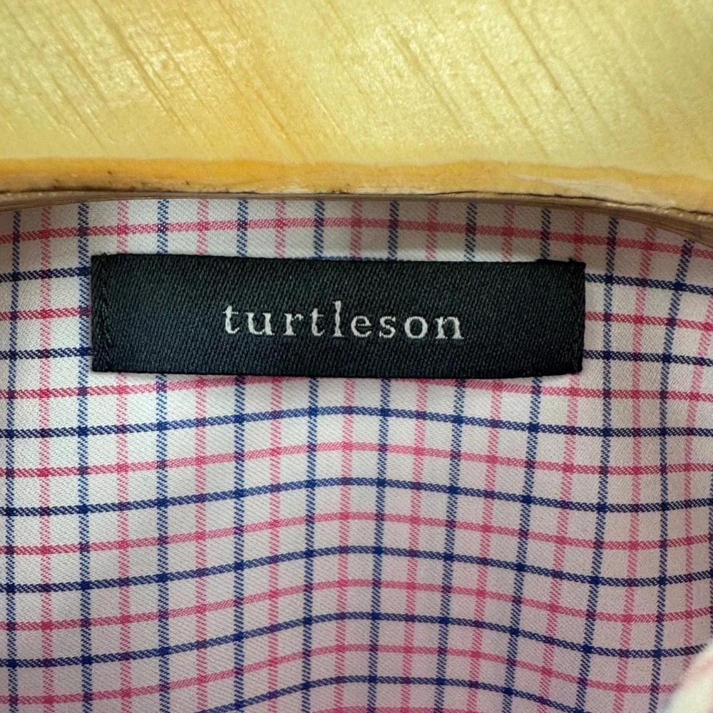 Turtleson Mens Medium Plaid Checkered Long Sleeve Button‎ Down Dress Shirt NWOT